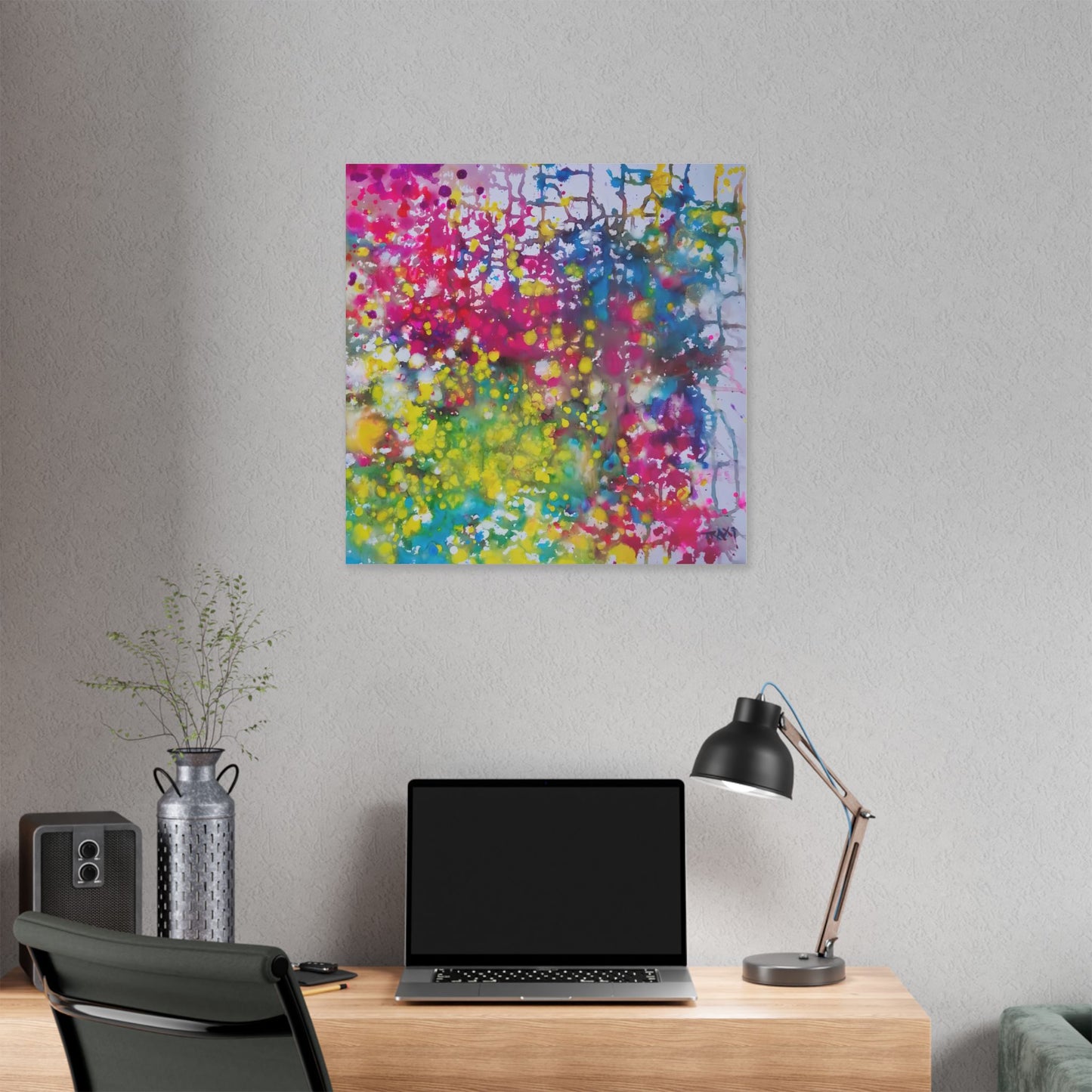 Painting of Happiness 1: Vibrant Abstract Canvas Print | TRAXI