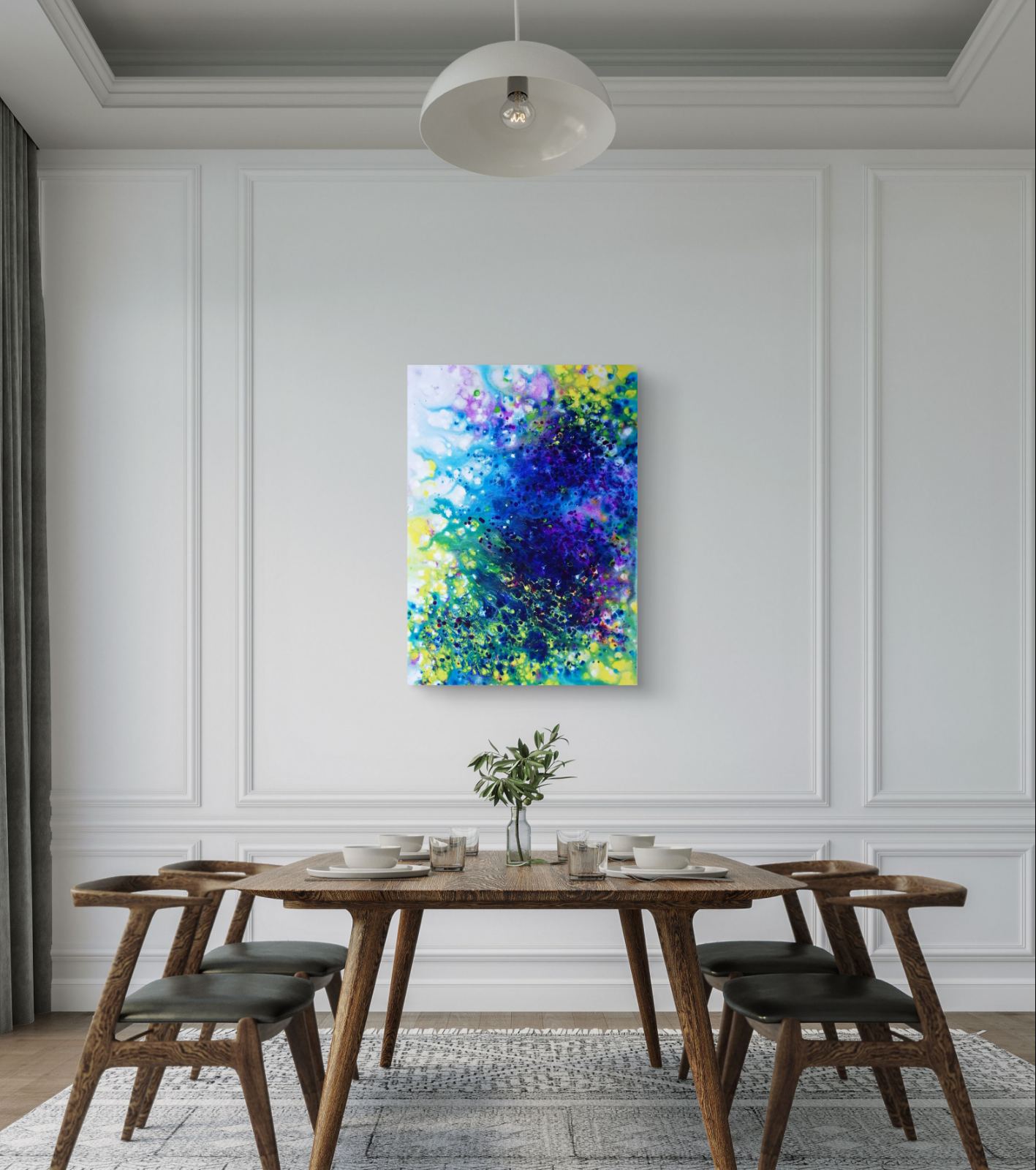 Aromatic Lavender Symphony original textured abstract purple flower art painting with violet, blue, and white tones representing lavender scent by Diana Dimova TRAXI ART.