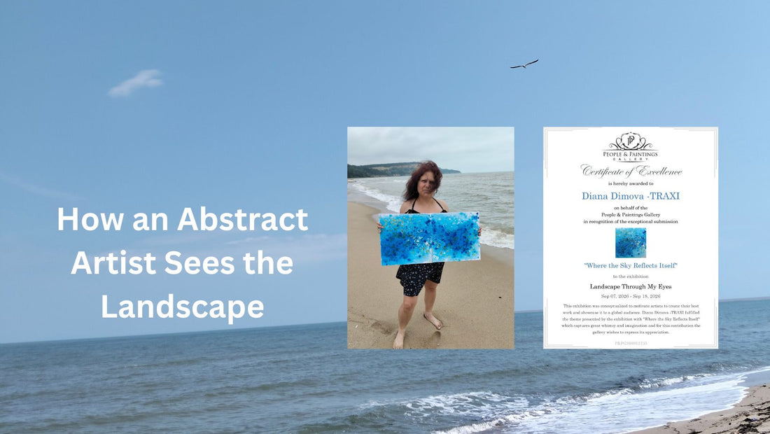 Eyes of the Sky abstract blue ocean diptych by Diana Dimova TRAXI.