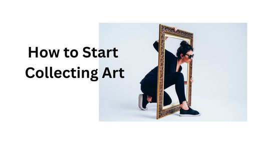 Abstract painting displayed in a modern interior, illustrating a guide on how to start collecting art by contemporary artist TRAXI.