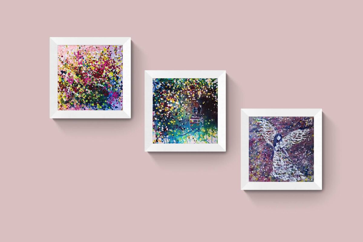 Limited edition canvas print set of Angelic Wall by Diana Dimova TRAXI