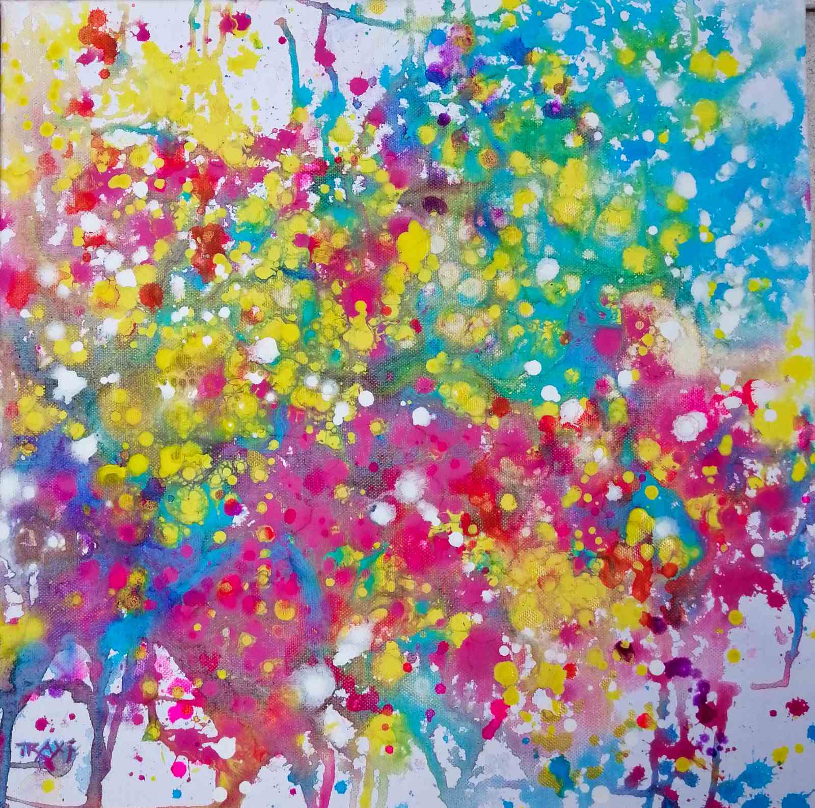 Paintings Happiness by Diana Dimova TRAXI , Art Poject Life is Wonderful Abstract artwork 