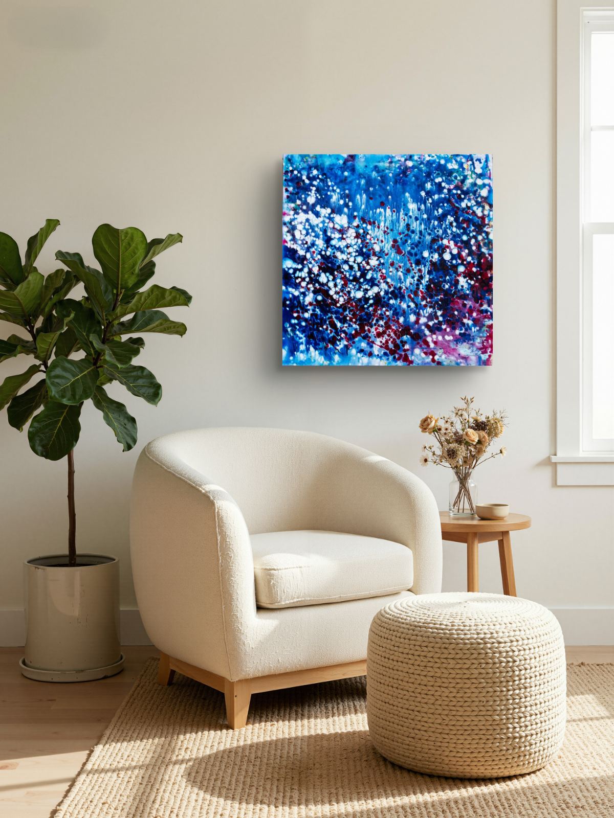 lue Oceanic Abstract Seascape award-winning limited edition  by Diana Dimova TRAXI ART. Abstract underwater world with coral reef magic and deep blue ocean tones.