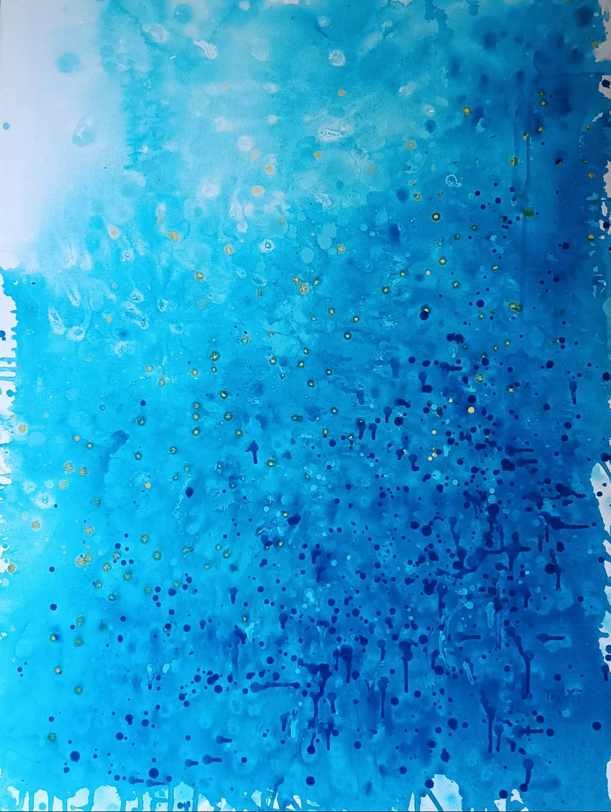 Ocean Calm award-winning blue abstract ocean painting by contemporary artist Diana Dimova TRAXI.