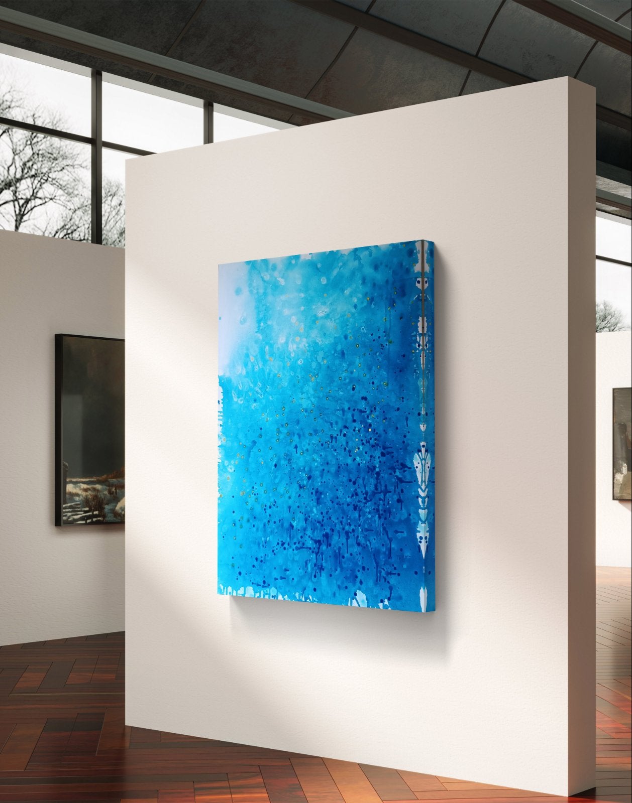 Ocean Calm award-winning blue abstract ocean painting by contemporary artist Diana Dimova TRAXI.