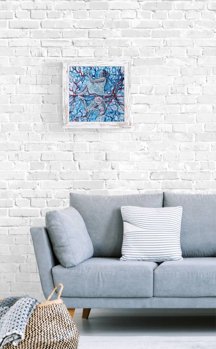 Prediction Futuristic Woman & Robot Abstract Painting
