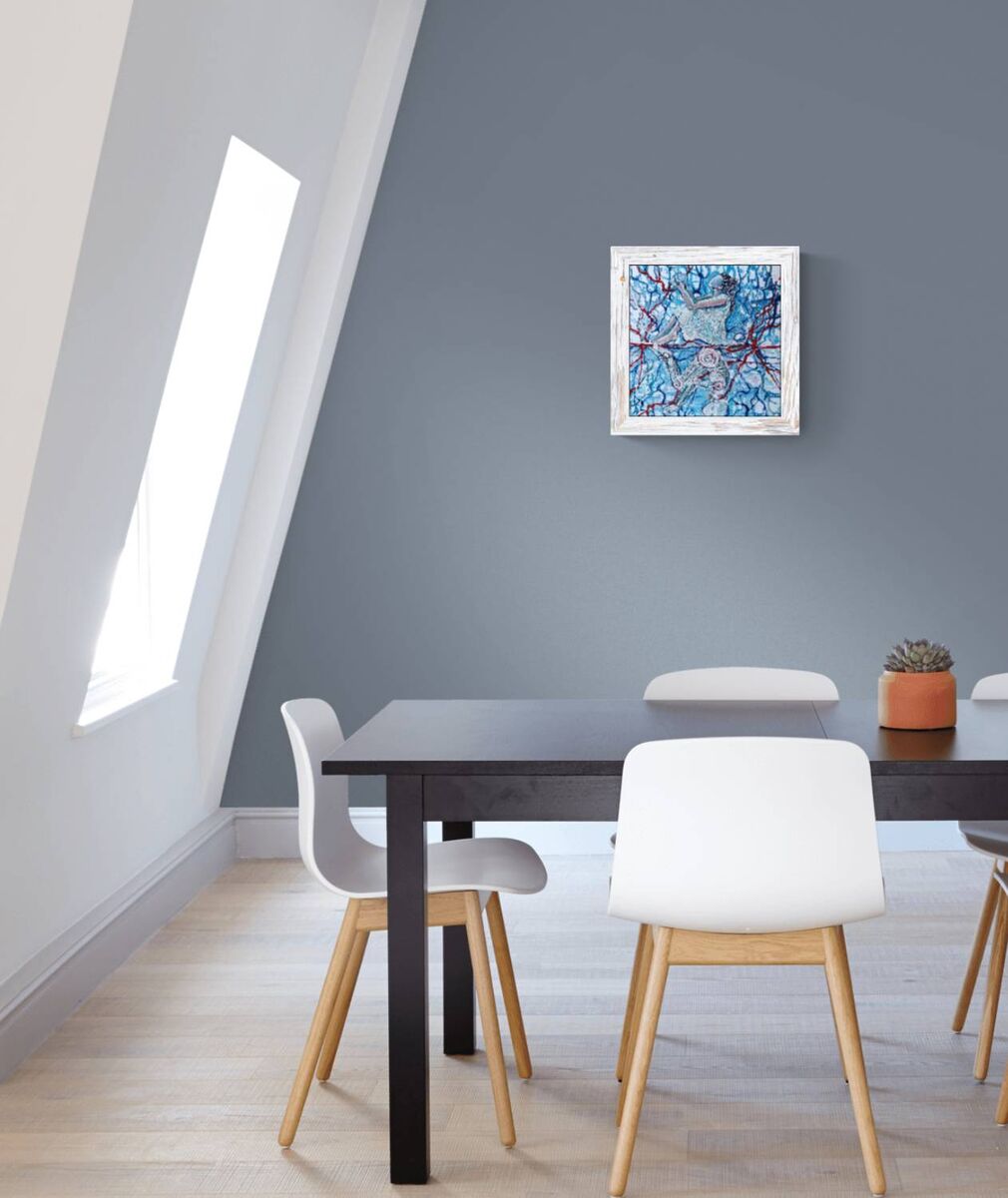 Prediction Futuristic Woman & Robot Abstract Painting