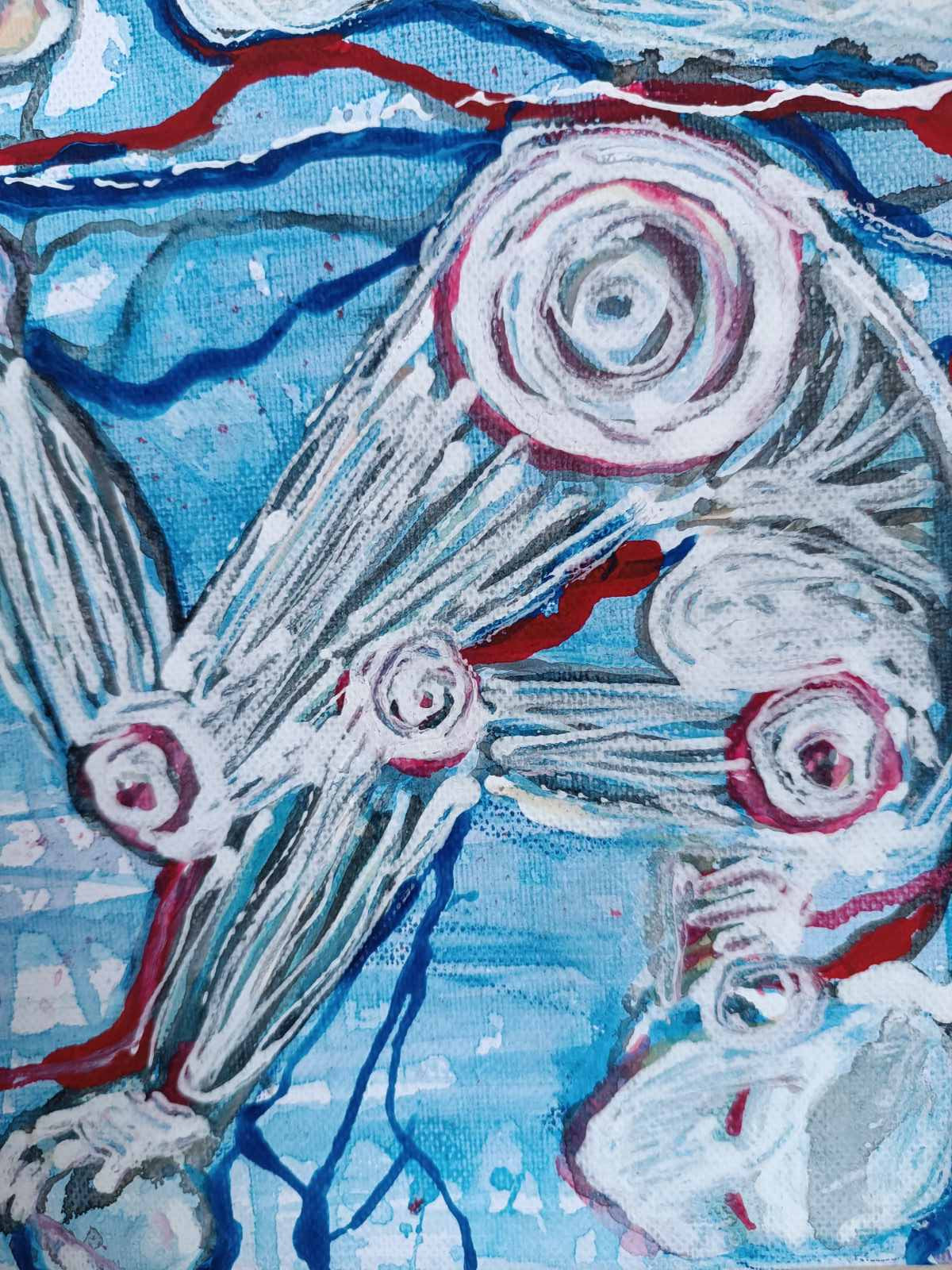 Prediction Futuristic Woman & Robot Abstract Painting