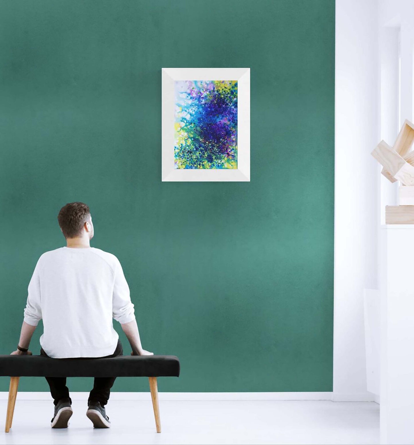 Aromatic Lavender Symphony original textured abstract purple flower art painting with violet, blue, and white tones representing lavender scent by Diana Dimova TRAXI ART.